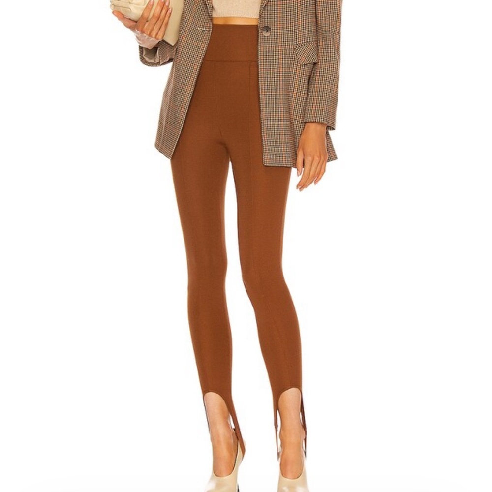 ZEYNEP ARCAY SEAMED HIGH RISE STIRRUP LEGGING, SZ US/4 BROWN NWT!